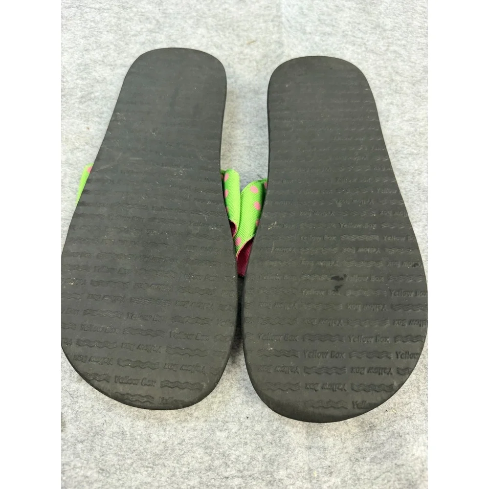 Yellow Box Polka Dot Flip Flops Pink and Green Women's Size 9M - Picture 5 of 5